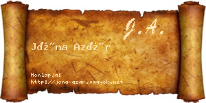 Jóna Azár névjegykártya